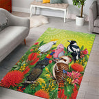 Australian Native Birds Area Rug Art Dot Painting Pattern