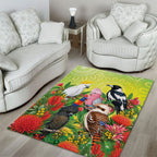 Australian Native Birds Area Rug Art Dot Painting Pattern