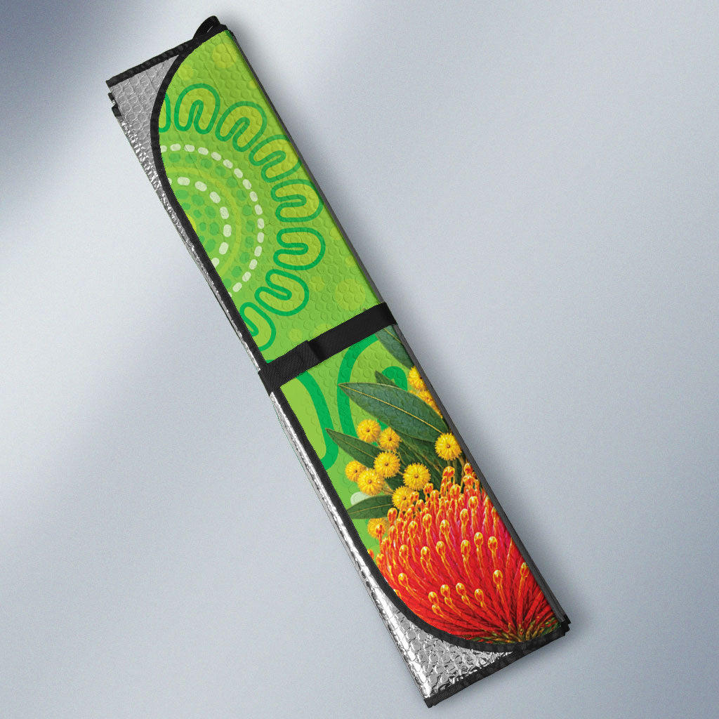 Australian Native Birds Auto Sun Shade Art Dot Painting Pattern
