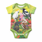 Australian Native Birds Baby Onesie Art Dot Painting Pattern