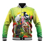 Australian Native Birds Baseball Jacket Art Dot Painting Pattern