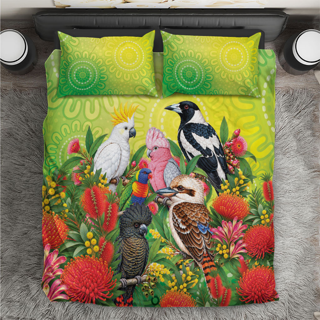 Australian Native Birds Bedding Set Art Dot Painting Pattern