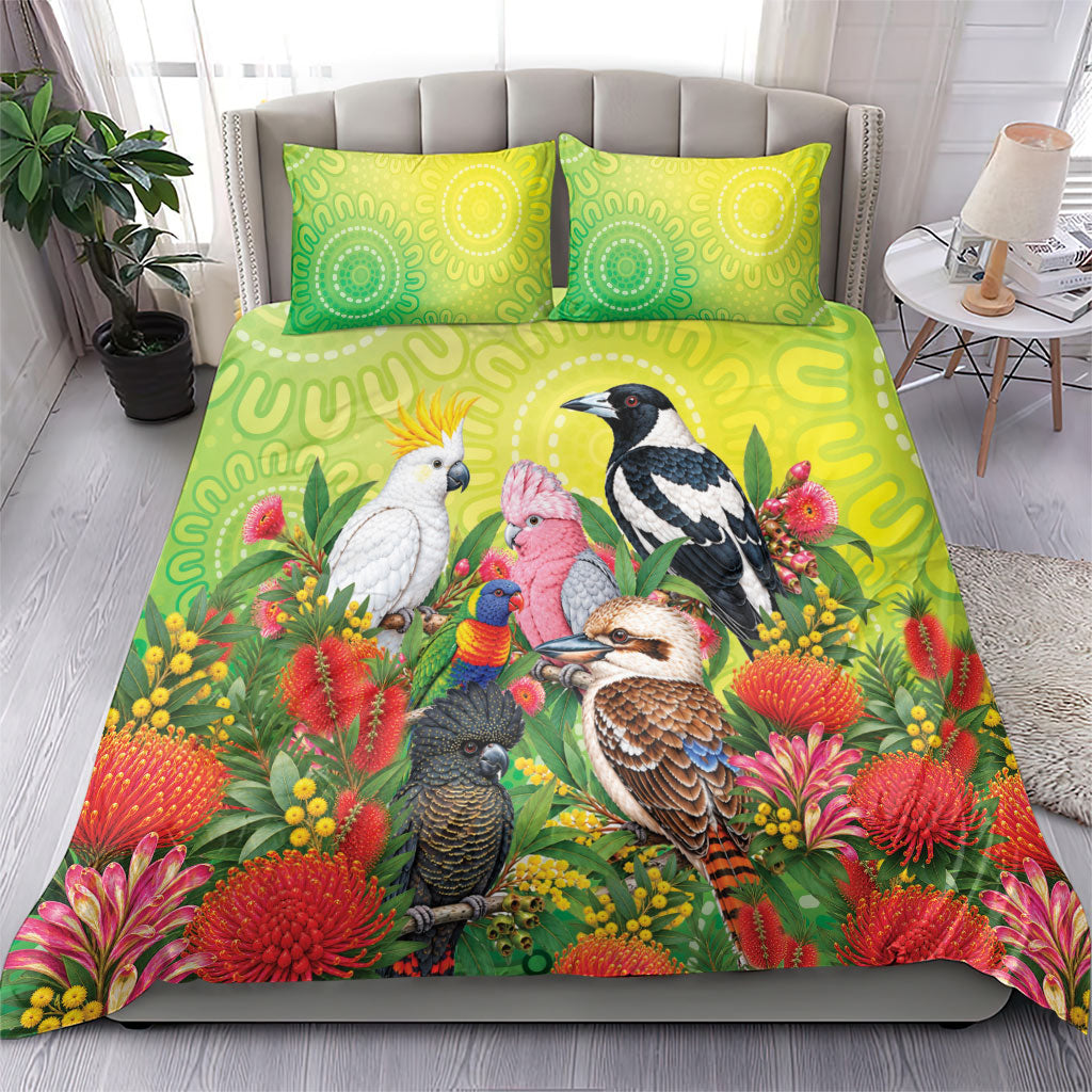 Australian Native Birds Bedding Set Art Dot Painting Pattern