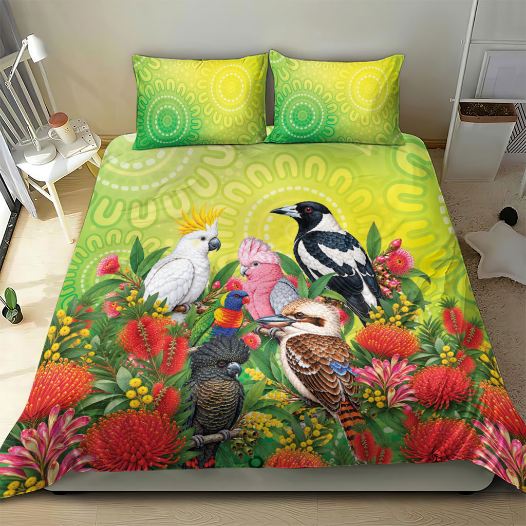 Australian Native Birds Bedding Set Art Dot Painting Pattern