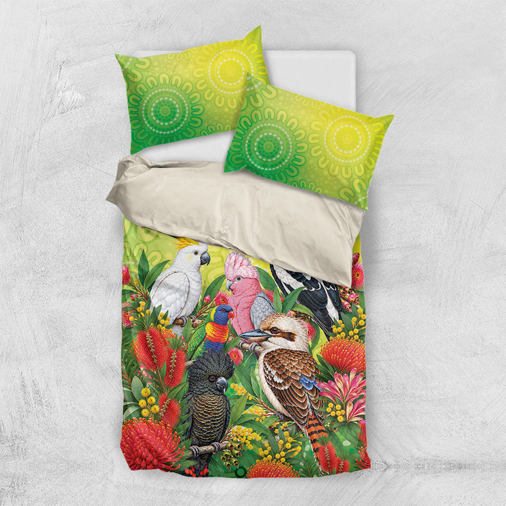 Australian Native Birds Bedding Set Art Dot Painting Pattern