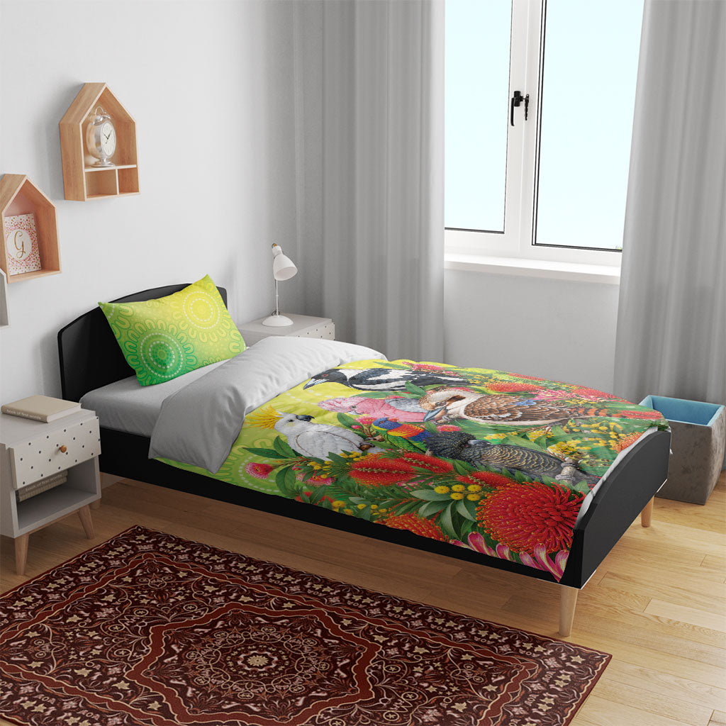 Australian Native Birds Bedding Set Art Dot Painting Pattern