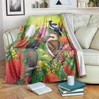 Australian Native Birds Blanket Art Dot Painting Pattern