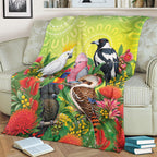 Australian Native Birds Blanket Art Dot Painting Pattern