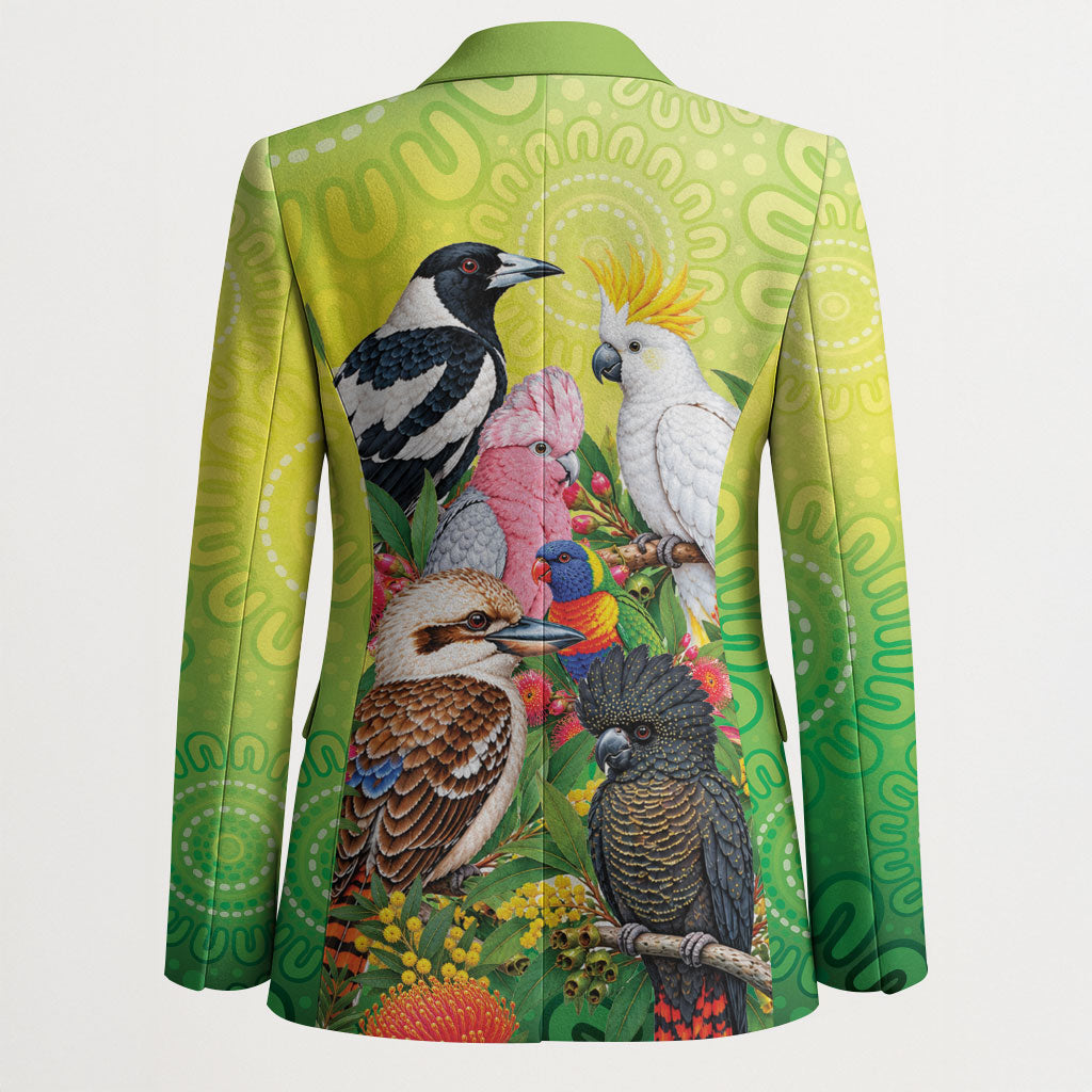 Australian Native Birds Blazer Art Dot Painting Pattern