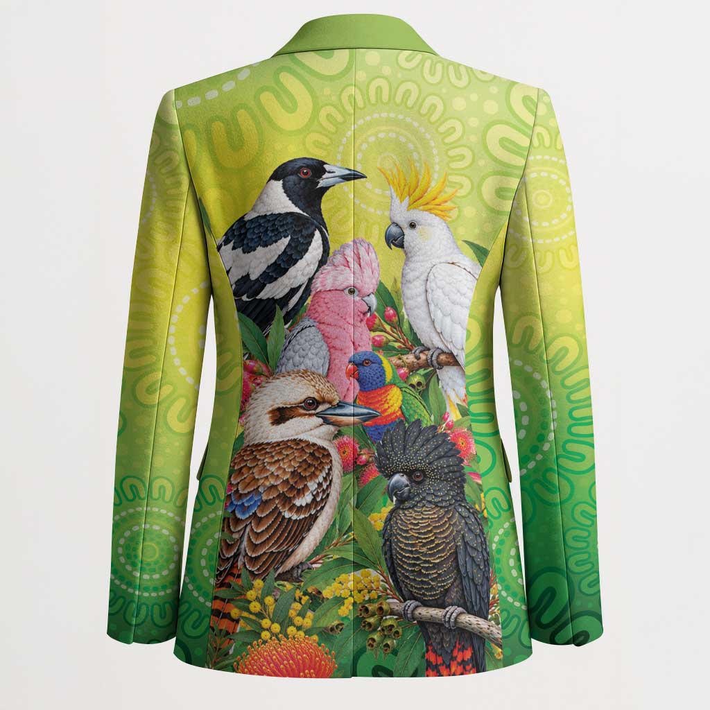 Australian Native Birds Blazer Art Dot Painting Pattern