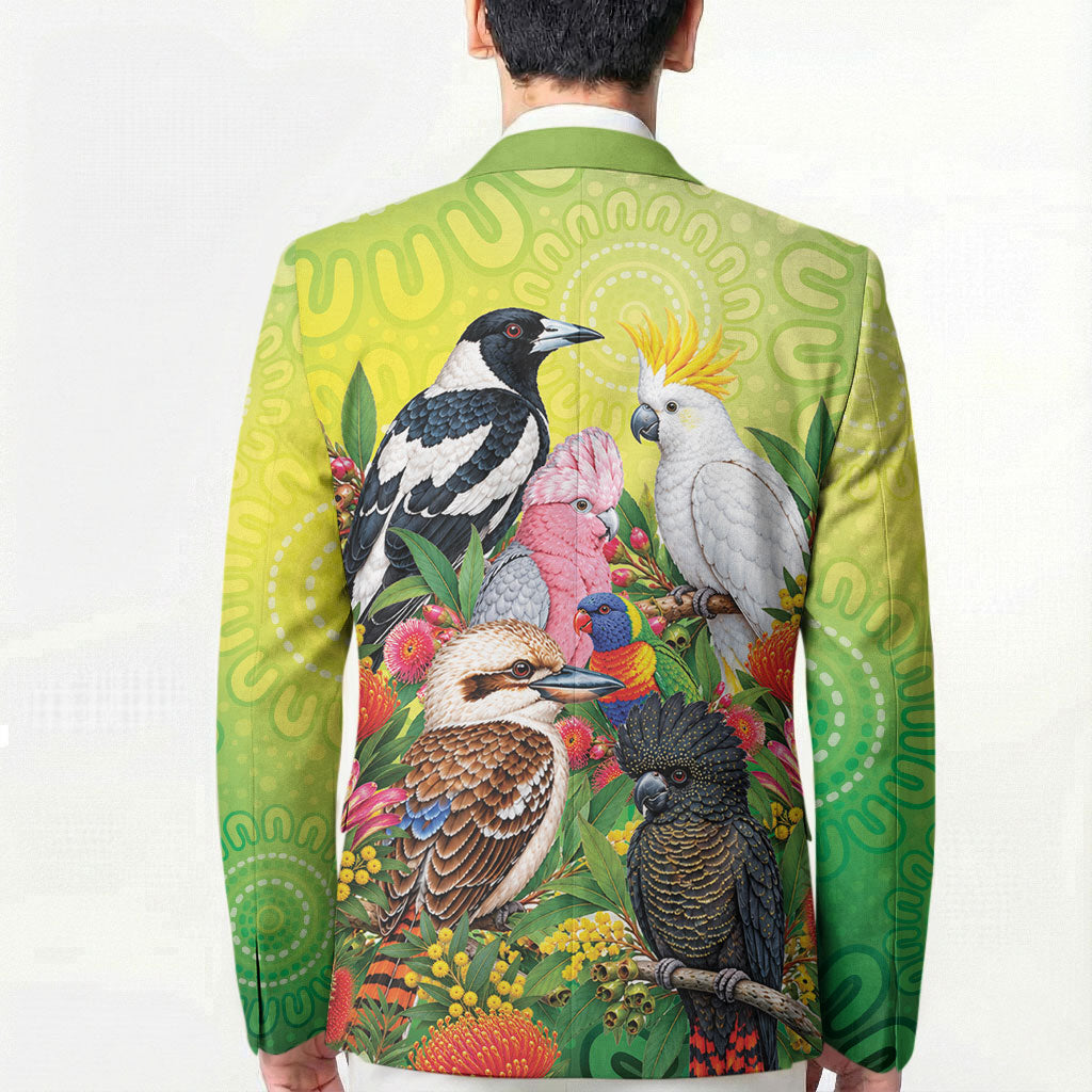Australian Native Birds Blazer Art Dot Painting Pattern