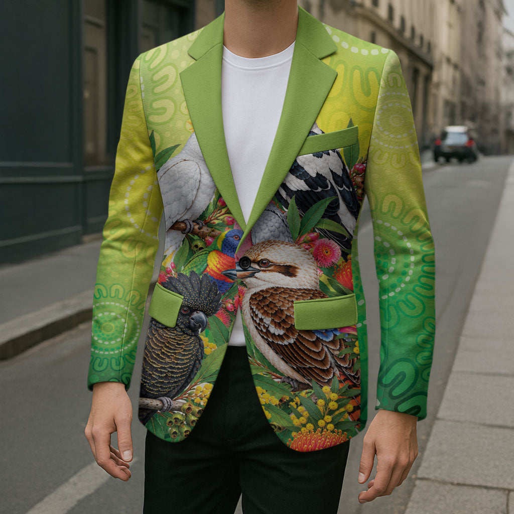Australian Native Birds Blazer Art Dot Painting Pattern