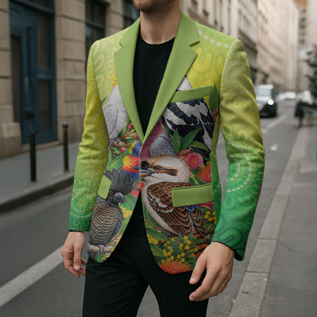 Australian Native Birds Blazer Art Dot Painting Pattern