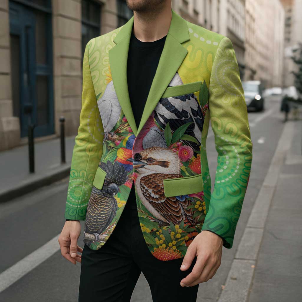 Australian Native Birds Blazer Art Dot Painting Pattern