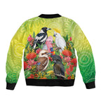 Australian Native Birds Bomber Jacket Art Dot Painting Pattern