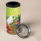 Australian Native Birds 4 in 1 Can Cooler Tumbler Art Dot Painting Pattern
