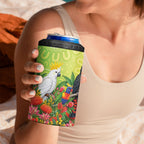 Australian Native Birds 4 in 1 Can Cooler Tumbler Art Dot Painting Pattern