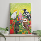 Australian Native Birds Canvas Wall Art Art Dot Painting Pattern