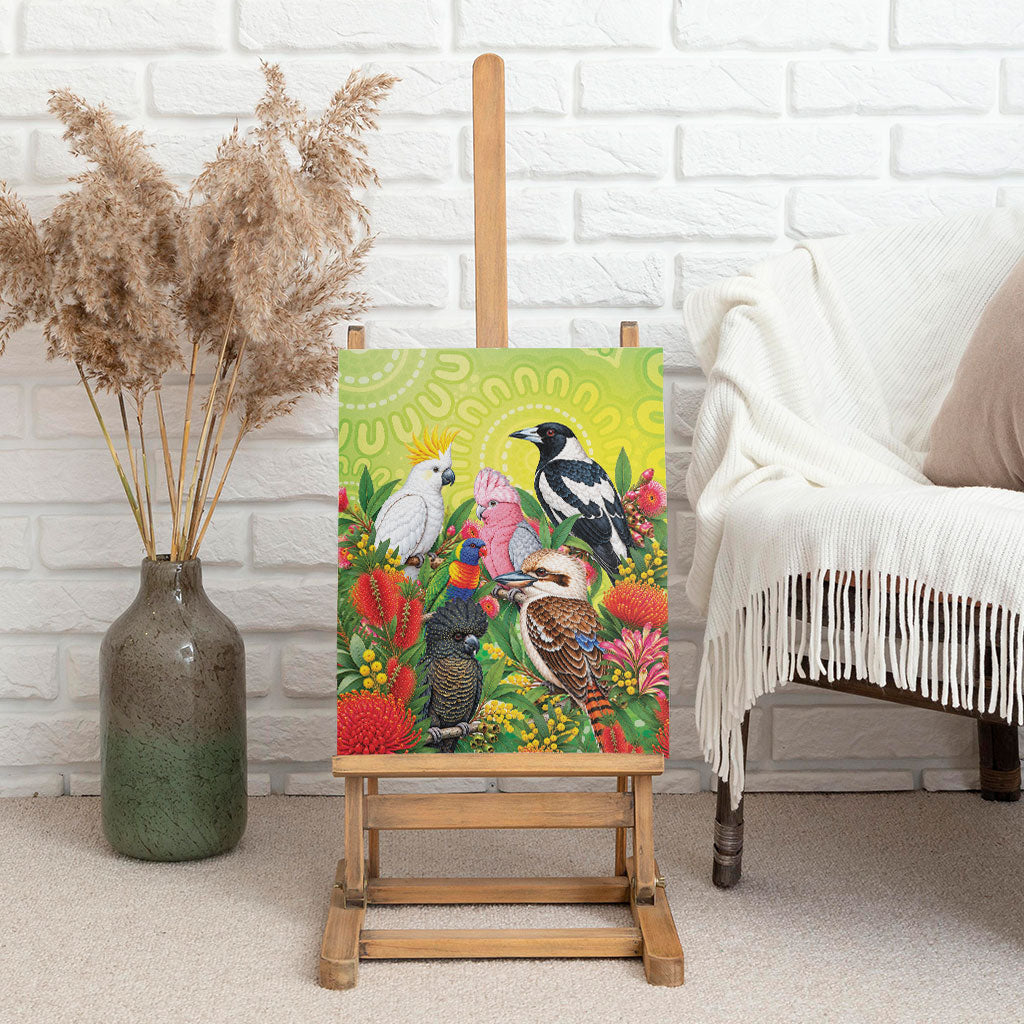 Australian Native Birds Canvas Wall Art Art Dot Painting Pattern