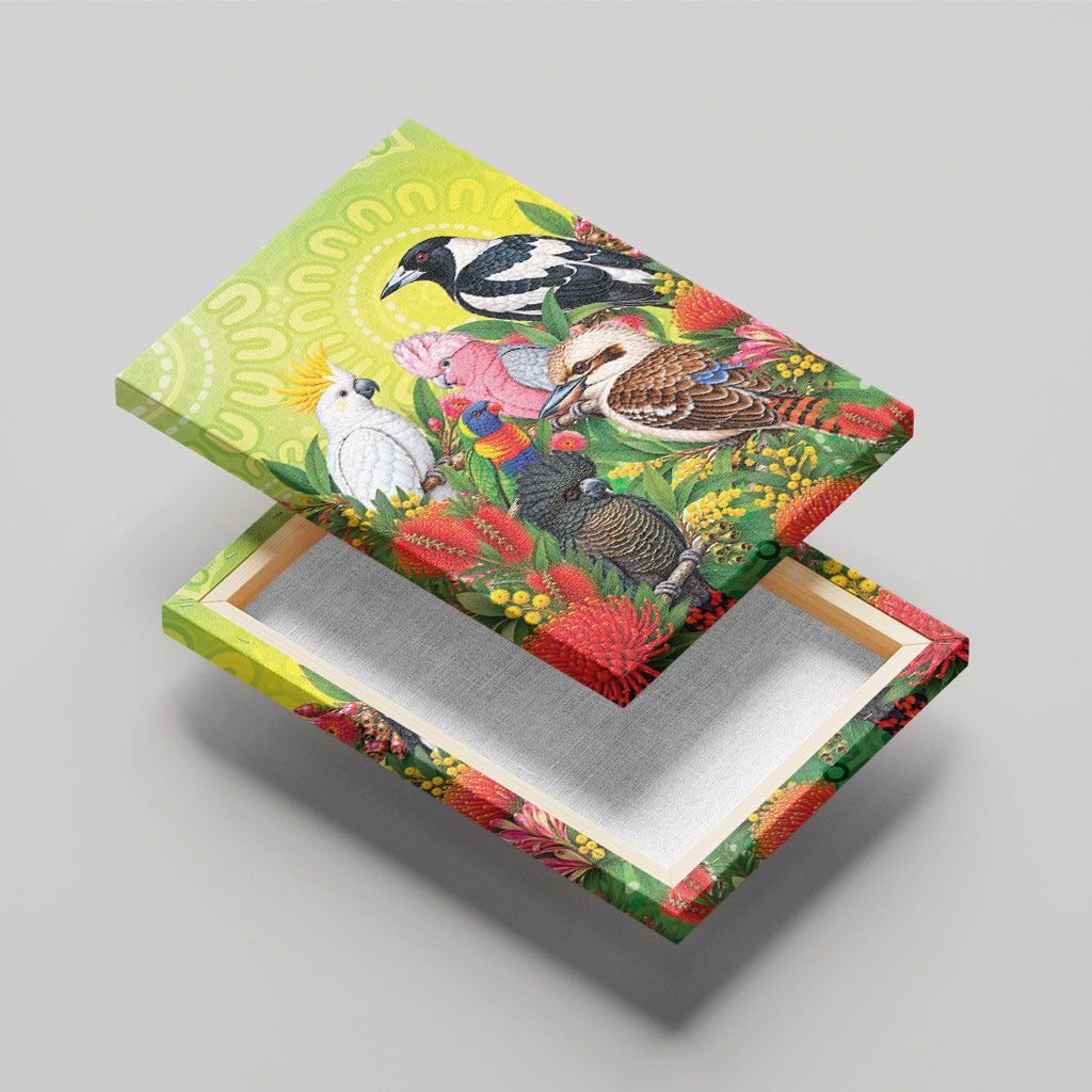 Australian Native Birds Canvas Wall Art Art Dot Painting Pattern
