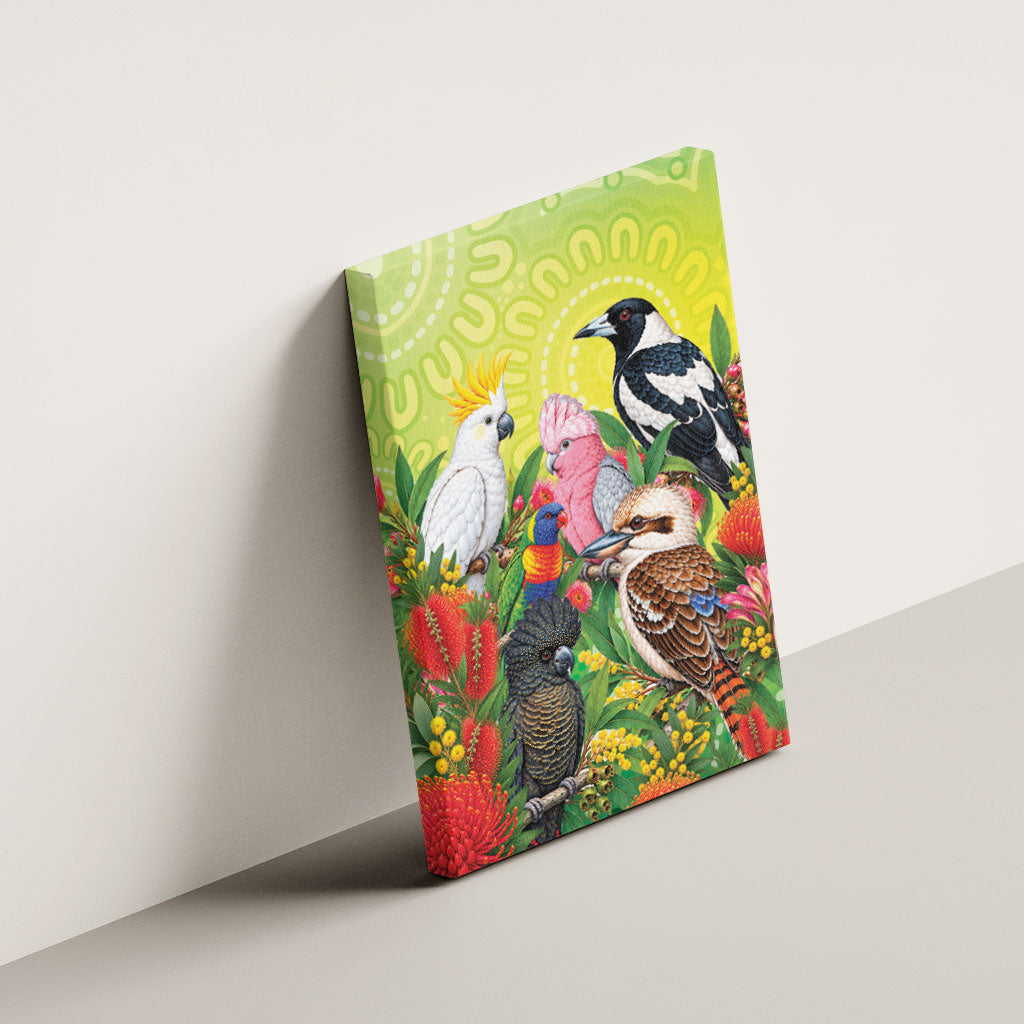 Australian Native Birds Canvas Wall Art Art Dot Painting Pattern
