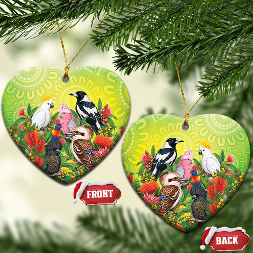 Australian Native Birds Ceramic Ornament Art Dot Painting Pattern