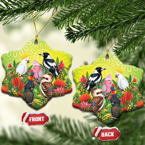 Australian Native Birds Ceramic Ornament Art Dot Painting Pattern