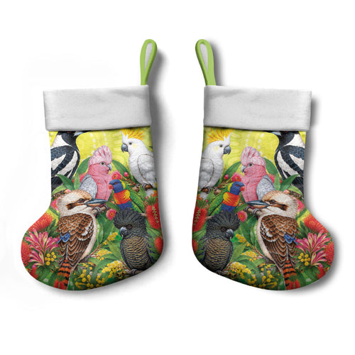 Australian Native Birds Christmas Stocking Art Dot Painting Pattern