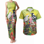 Australian Native Birds Couples Matching Tank Maxi Dress and Hawaiian Shirt Art Dot Painting Pattern