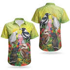 Australian Native Birds Couples Matching Tank Maxi Dress and Hawaiian Shirt Art Dot Painting Pattern