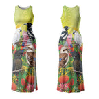 Australian Native Birds Couples Matching Tank Maxi Dress and Hawaiian Shirt Art Dot Painting Pattern