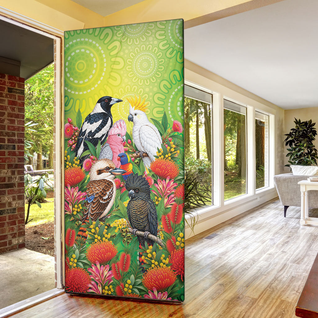 Australian Native Birds Door Cover Art Dot Painting Pattern
