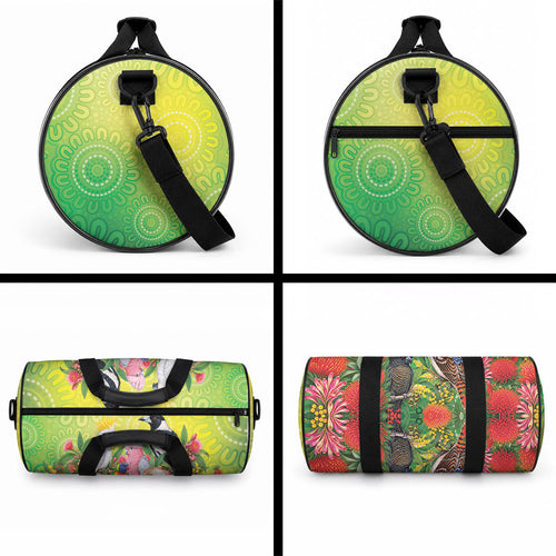 Australian Native Birds Duffle Bag Art Dot Painting Pattern