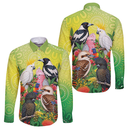 Australian Native Birds Family Matching Mermaid Dress and Hawaiian Shirt Art Dot Painting Pattern