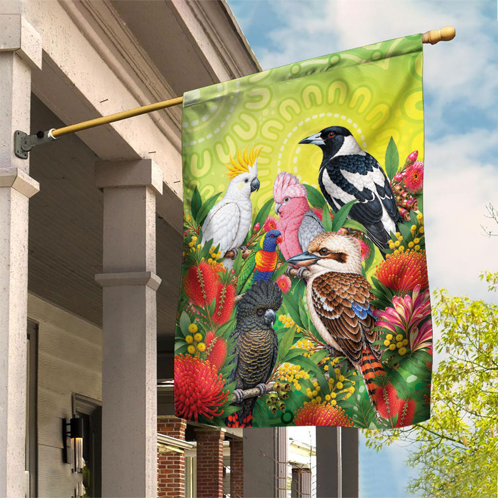 Australian Native Birds Garden Flag Art Dot Painting Pattern