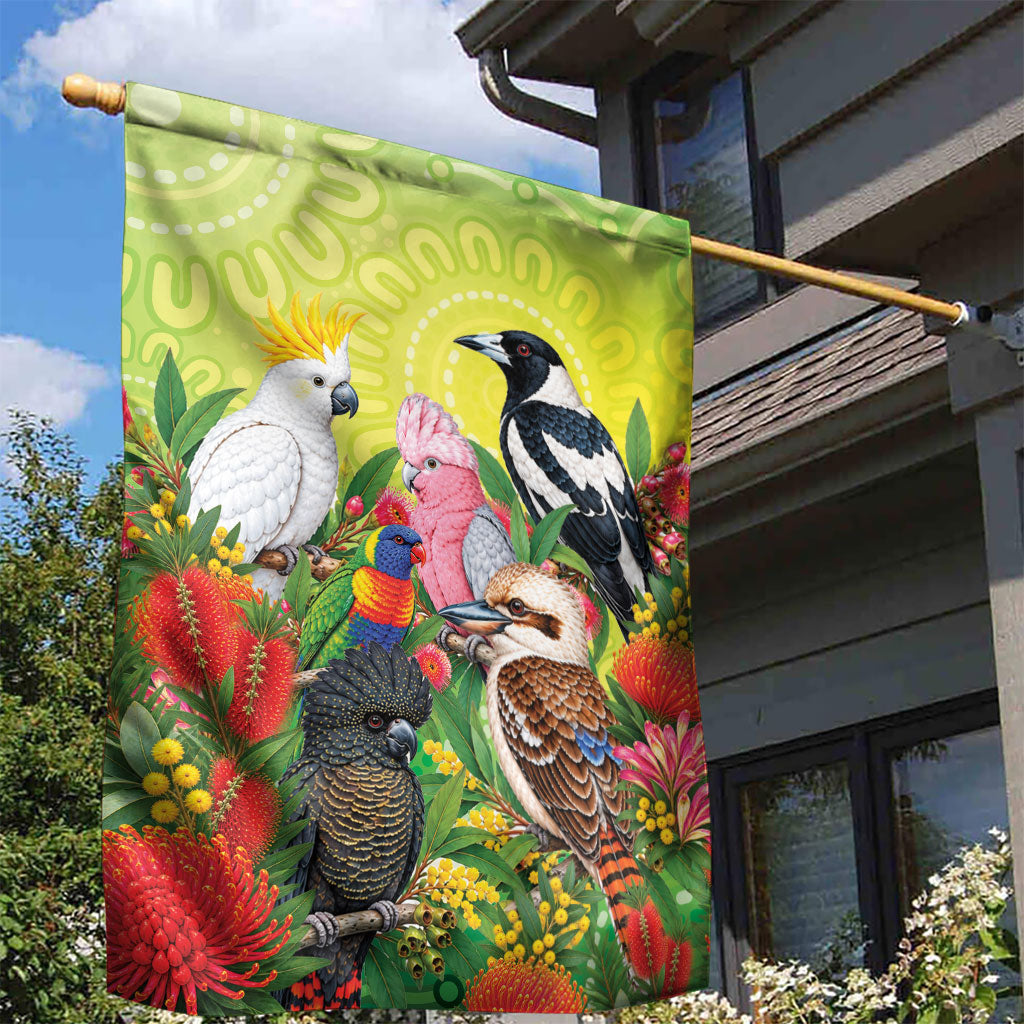 Australian Native Birds Garden Flag Art Dot Painting Pattern