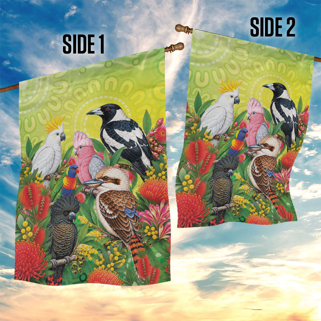 Australian Native Birds Garden Flag Art Dot Painting Pattern