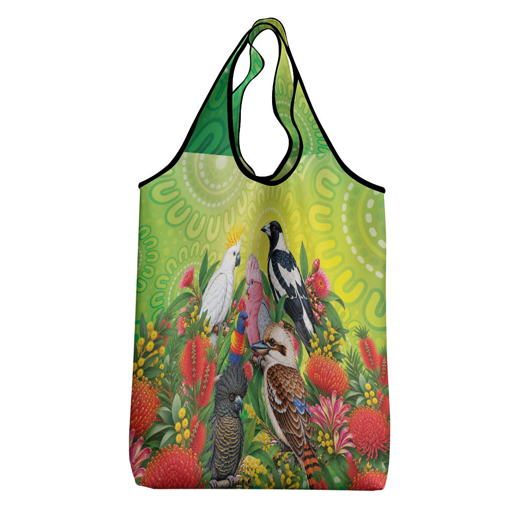 Australian Native Birds Grocery Bag Art Dot Painting Pattern