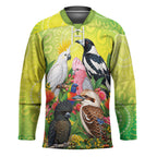 Australian Native Birds Hockey Jersey Art Dot Painting Pattern