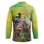 Australian Native Birds Hockey Jersey Art Dot Painting Pattern