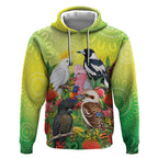 Australian Native Birds Hoodie Art Dot Painting Pattern