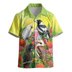 Australian Native Birds Kid Hawaiian Shirt Art Dot Painting Pattern