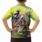 Australian Native Birds Kid Hawaiian Shirt Art Dot Painting Pattern