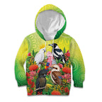 Australian Native Birds Kid Hoodie Art Dot Painting Pattern