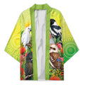 Australian Native Birds Kimono Art Dot Painting Pattern