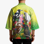 Australian Native Birds Kimono Art Dot Painting Pattern