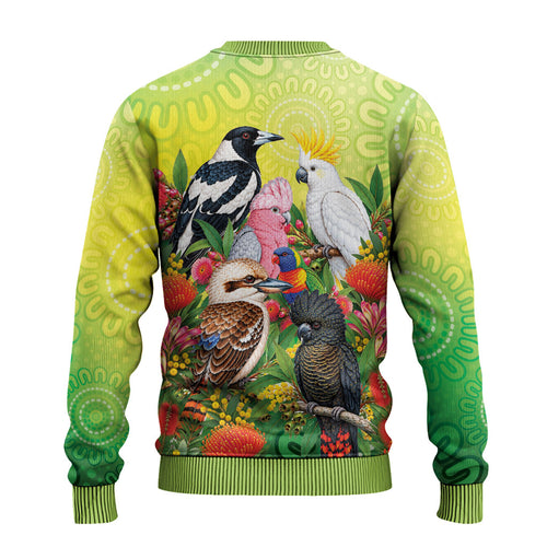 Australian Native Birds Ugly Christmas Sweater Art Dot Painting Pattern