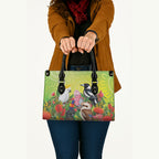 Australian Native Birds Leather Bag Art Dot Painting Pattern