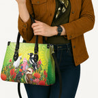 Australian Native Birds Leather Bag Art Dot Painting Pattern
