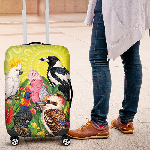 Australian Native Birds Luggage Cover Art Dot Painting Pattern